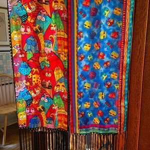 Laurel Burch cat theme scarves